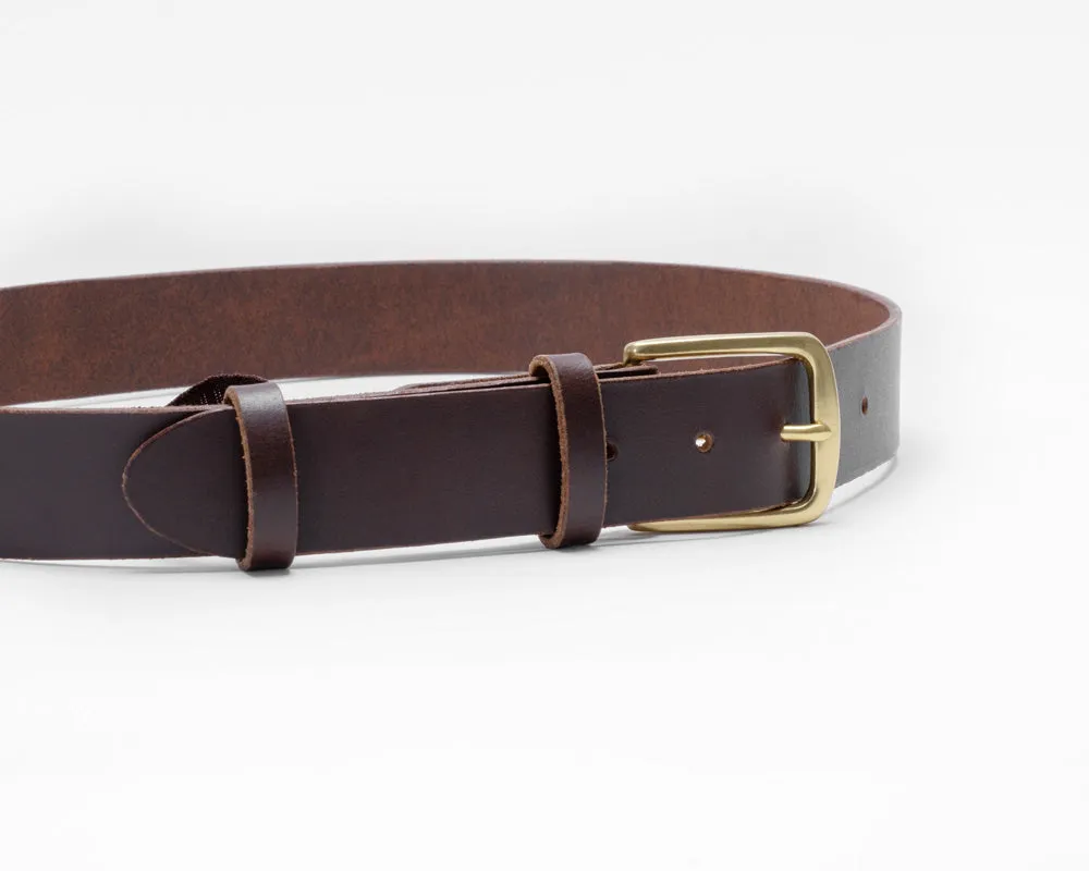 Oxblood Mahogany Leather Belt