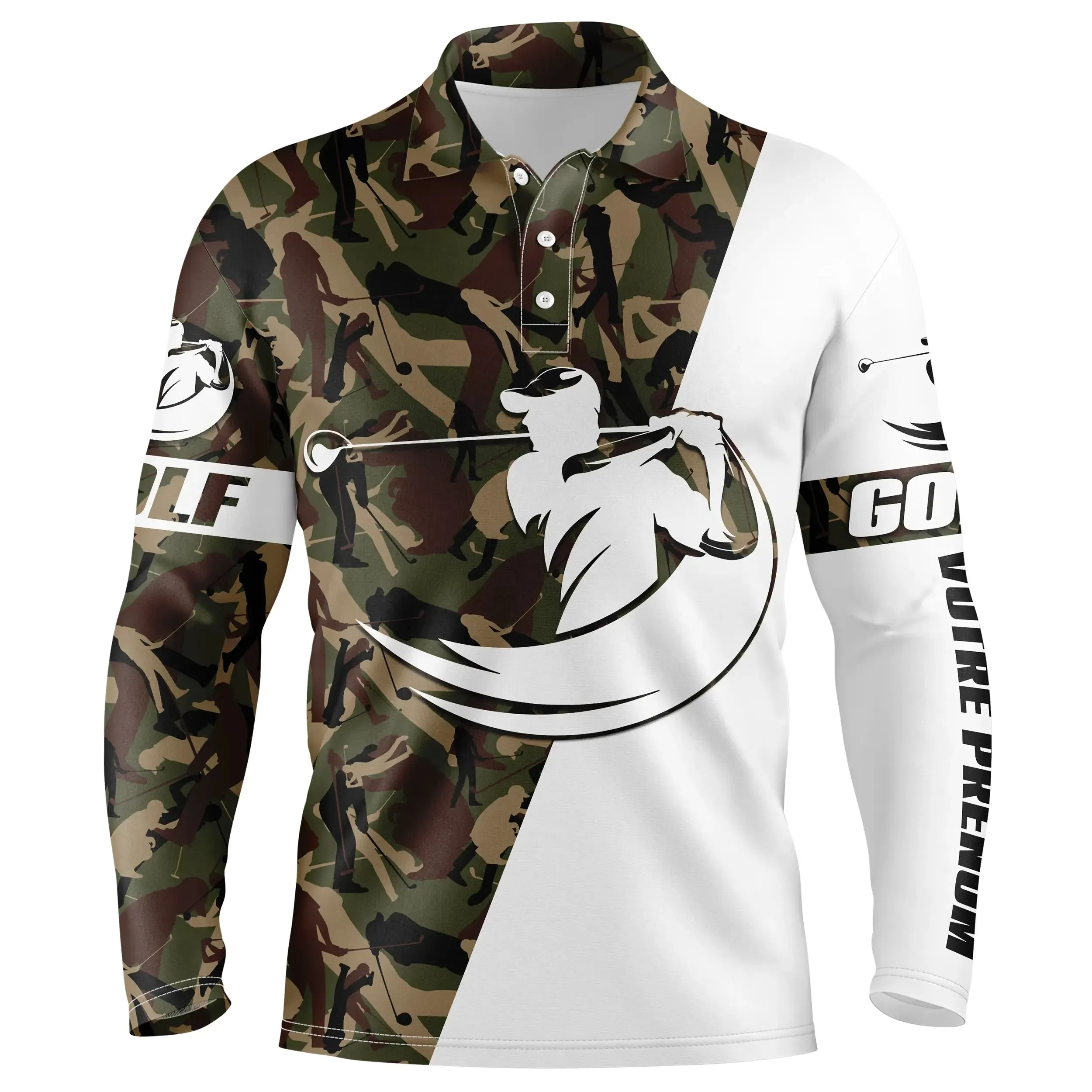 Polo de Golf, Cadeau Personnalisé Fan de Golf, Camouflage Golfeur - CT04072231