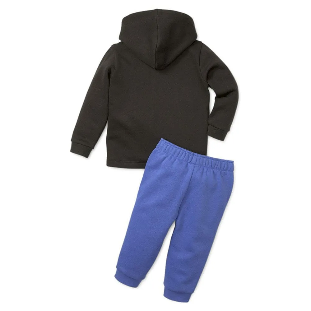 PUMA INFANT'S MINICATS COLOURBLOCK BLACK/BLUE JOGGER SUIT 2 SET