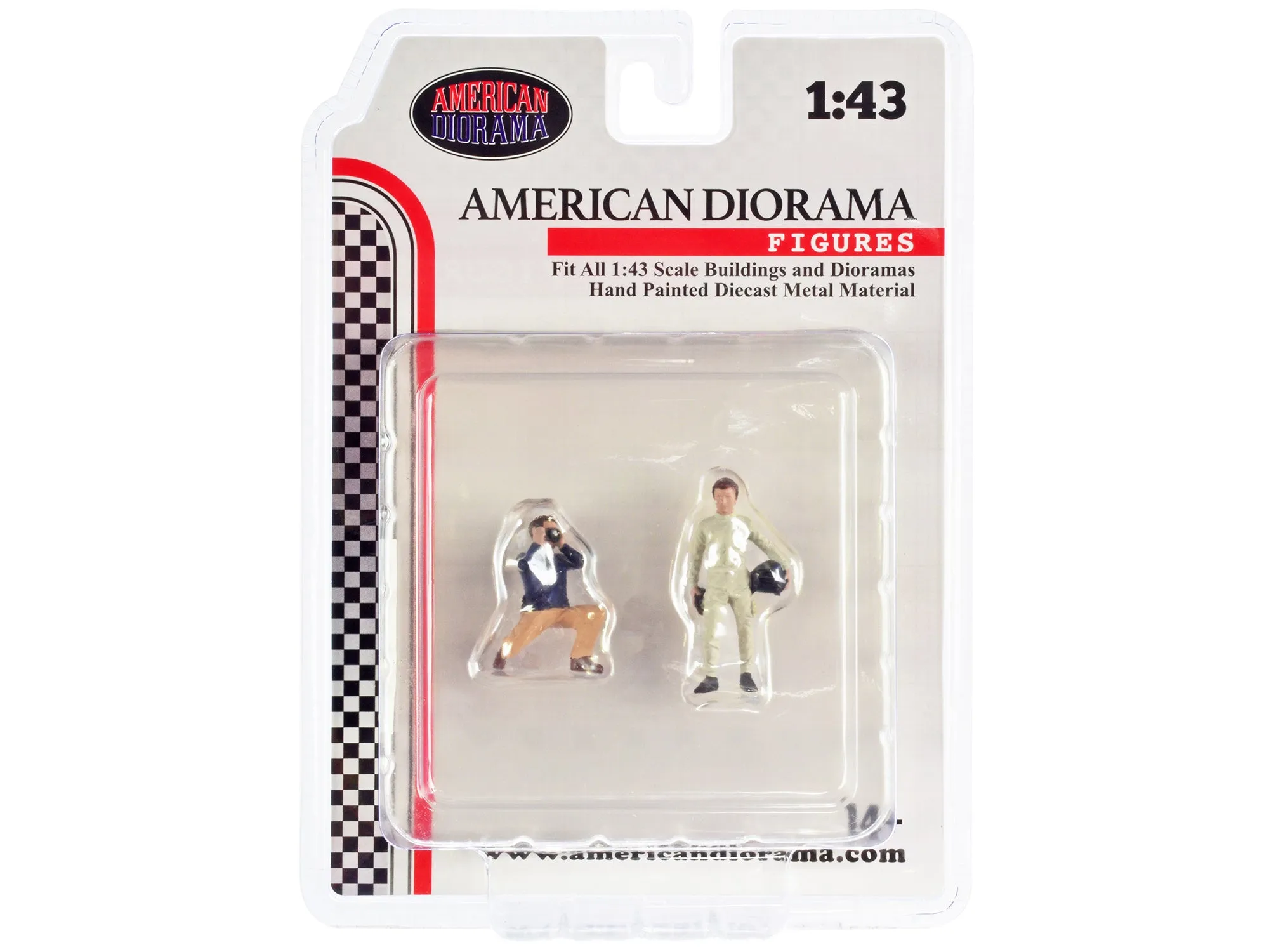 Race Day Two Diecast Figures Set 1 for 1/43 Scale Models by American Diorama