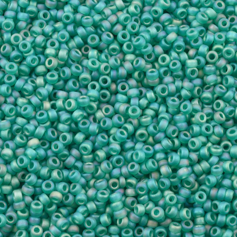 Seed Beads-11/0 Round-147FR Matte Transparent Emerald AB-Miyuki-16 Grams