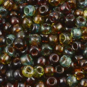 Seed Beads-8/0 Round-007 Hybrid Mix-Transparent Picasso-Toho-16 Grams