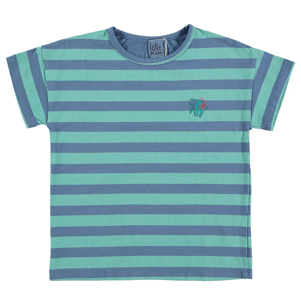 Short Sleeve T-Shirt Fish   Stripes – mint/blue