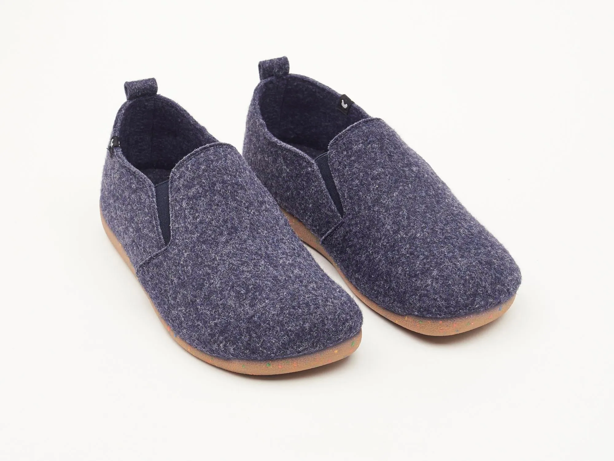 Soft eco felt slippers with rubber soles, 100% recycled