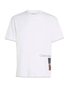 T-Shirt Uomo Calvin Klein Photo Side Print Bianco