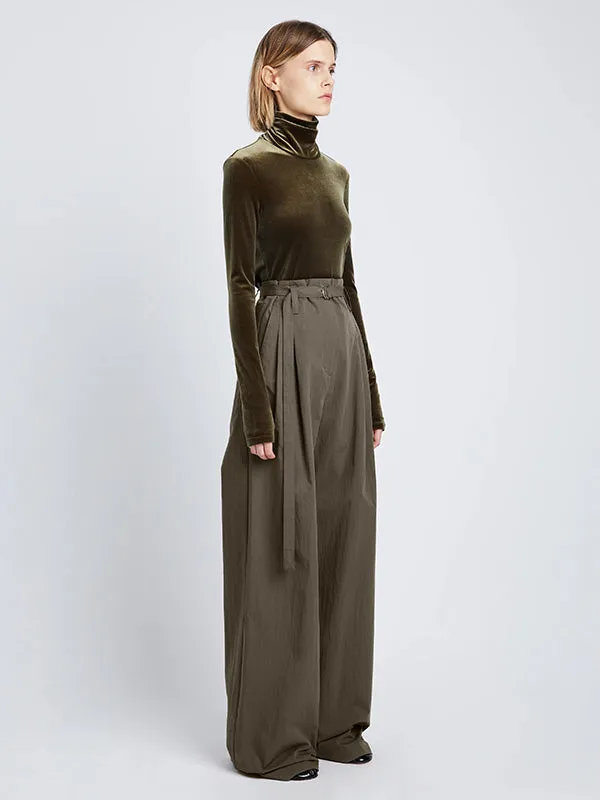 Technical Suiting Wide Leg Trouser In Wood