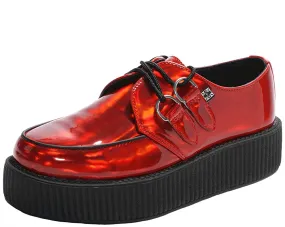 T.U.K RED PATENT IRIDESCENT VIVA MONDO CREEPER