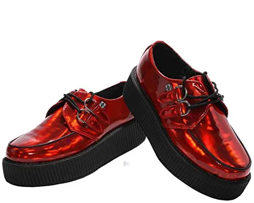 T.U.K RED PATENT IRIDESCENT VIVA MONDO CREEPER