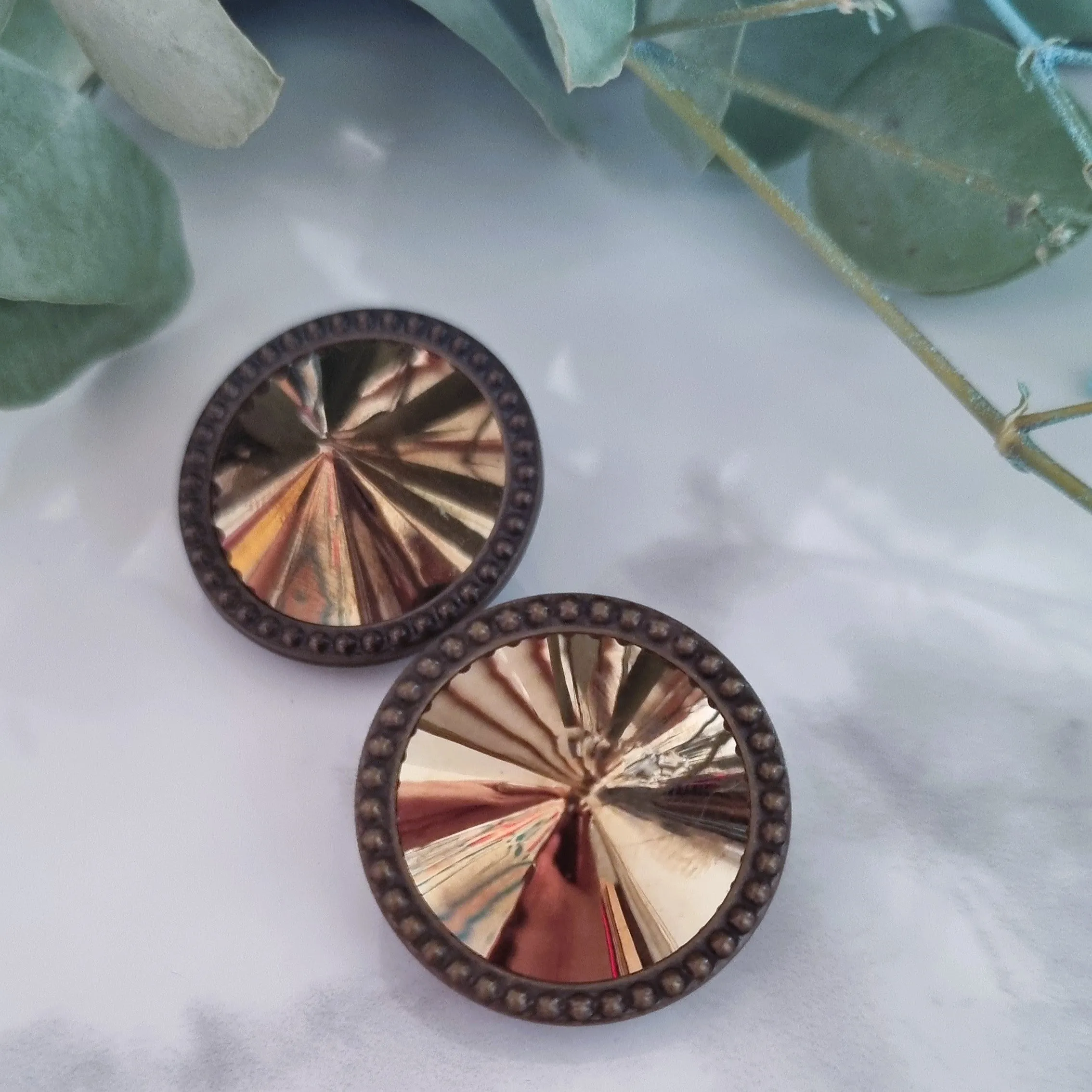 Vintage earrings - Bronze mirrors